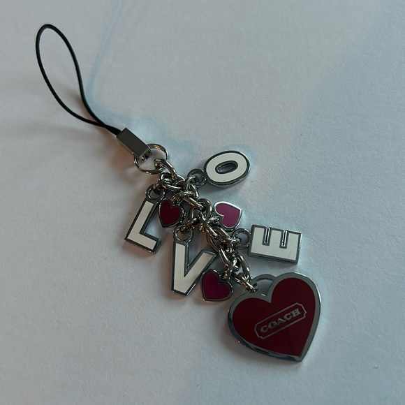 NWOT COACH Vintage Red Pink Enamel Heart
LOVE Lanyard Keychain Fob - Picture 2 of 10